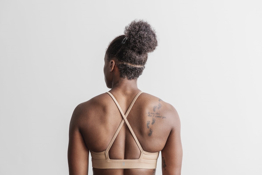 NOBULL High-Neck Sports Bra (Matte) Sand