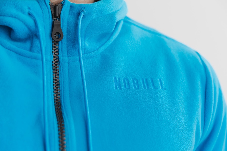 NOBULL Men's Arctic Zip-Up Jacket (Neon) Blue