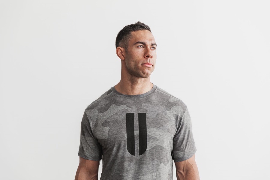 NOBULL Men's Horns Tee (Camo) Grey
