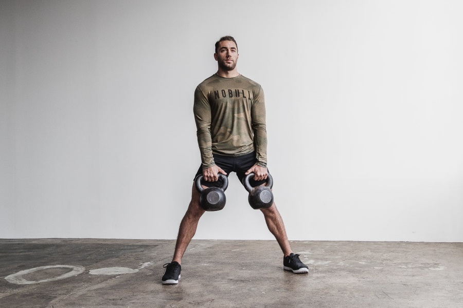NOBULL Men's Long Sleeve Tee (Camo) Army
