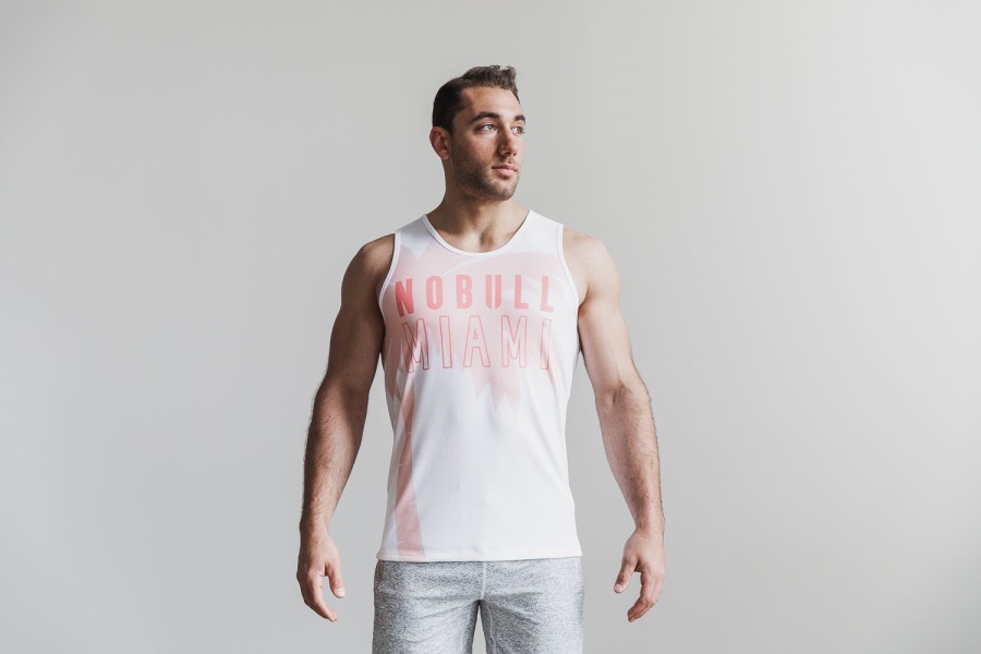 NOBULL Men's Tank (Miami Palm) Coral