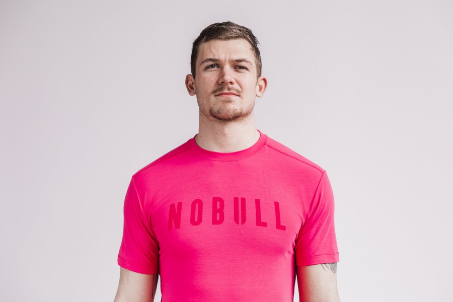 NOBULL Men's Tee (Bright Colors) Magenta