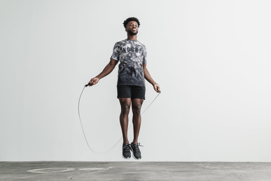 NOBULL Men's Tee (Dip-Dye) White & Black