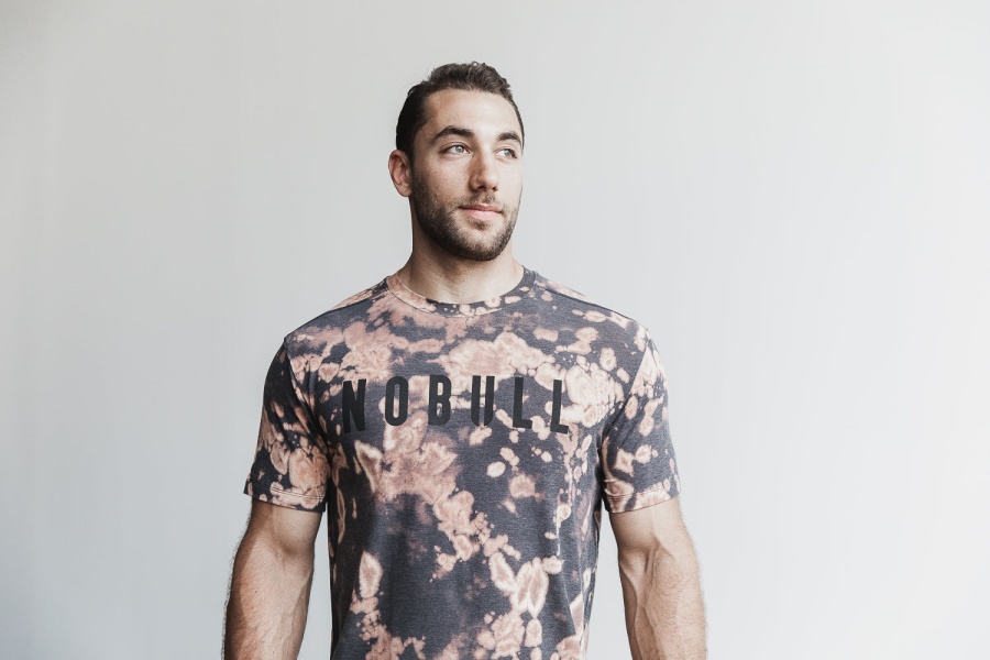 NOBULL Men's Tee (Tie-Dye) Tan & Black