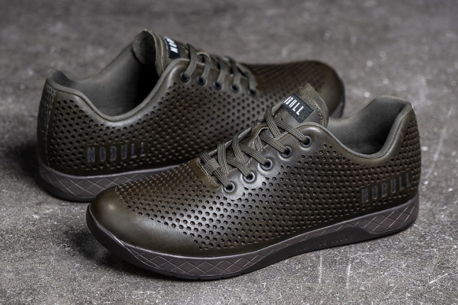 NOBULL Women's Leather Trainer Olive