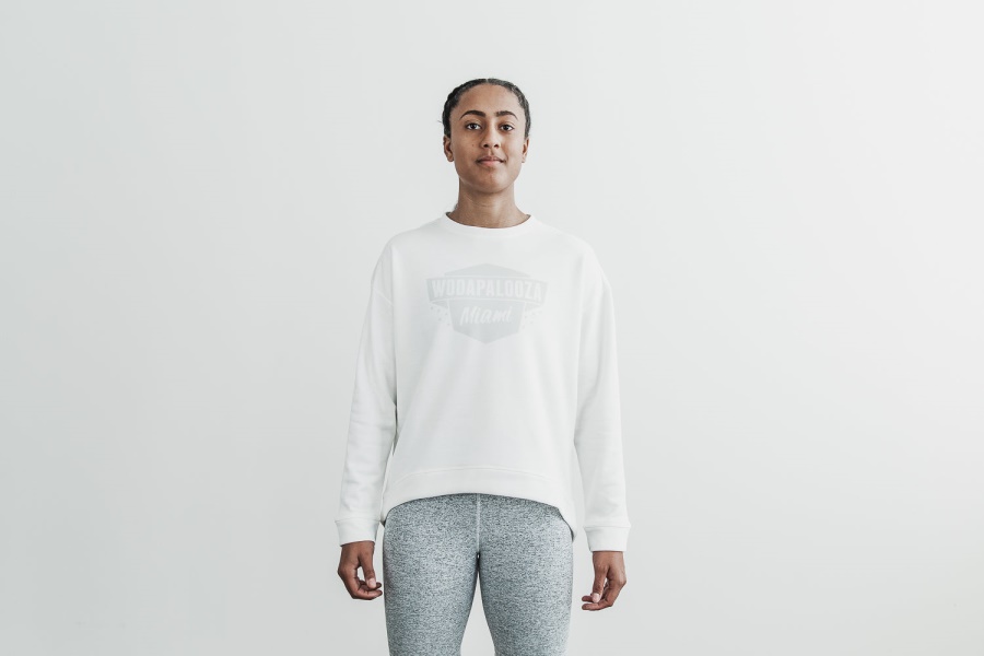 NOBULL Women's Wodapalooza Crew Sweatshirt White
